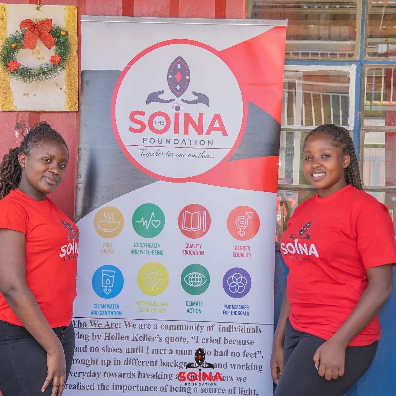 the soina foundation founder and volunteers at work